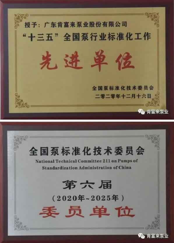 星空官方端网站登录入口-星空online(中国)荣获“十三五”全国泵行业标准化工作先进单位称号